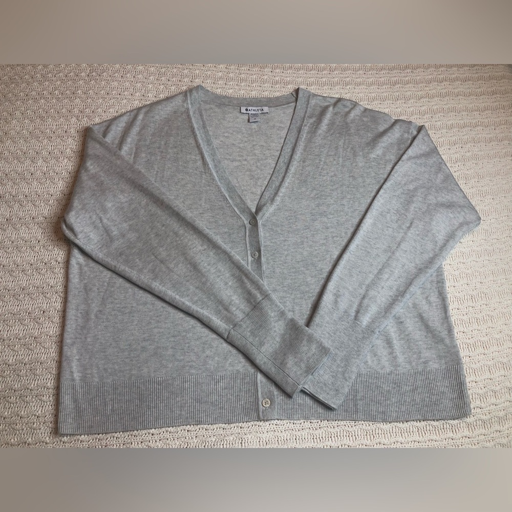 Athleta lightweight wool blend cardigan V-neck sweater size 1X